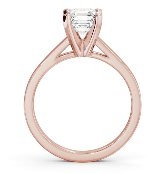 Asscher Diamond High Setting Engagement Ring 18K Rose Gold Solitaire ENAS21_RG_THUMB1
