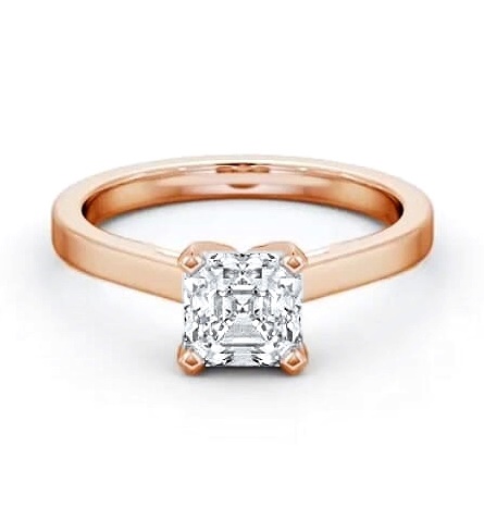 Asscher Diamond High Setting Engagement Ring 9K Rose Gold Solitaire ENAS21_RG_THUMB1