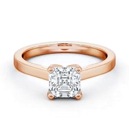 Asscher Diamond High Setting Engagement Ring 18K Rose Gold Solitaire ENAS21_RG_THUMB2 