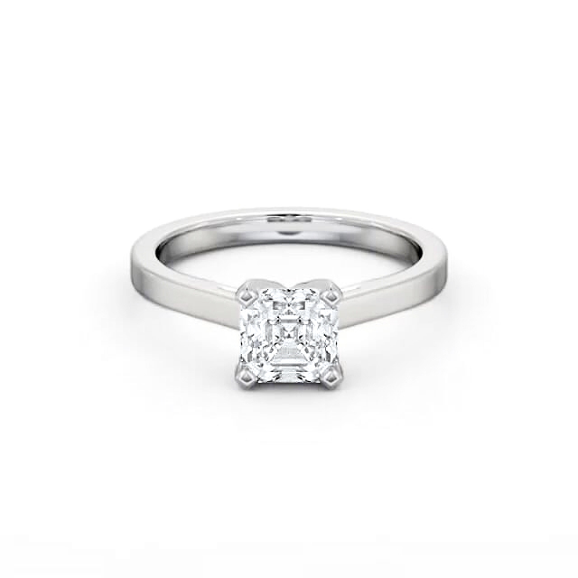 Asscher Diamond Engagement Ring Palladium Solitaire - Annalie ENAS21_WG_HAND