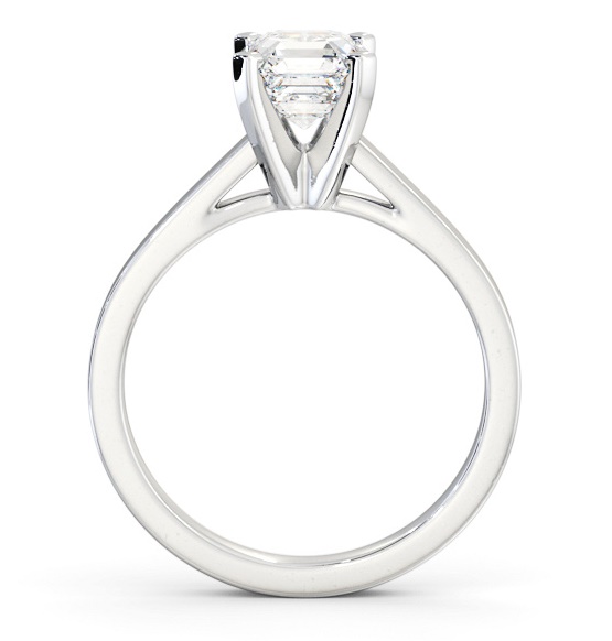 Asscher Diamond High Setting Engagement Ring Platinum Solitaire ENAS21_WG_THUMB1 