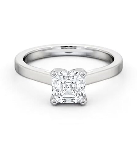 Asscher Diamond High Setting Engagement Ring 9K White Gold Solitaire ENAS21_WG_THUMB1