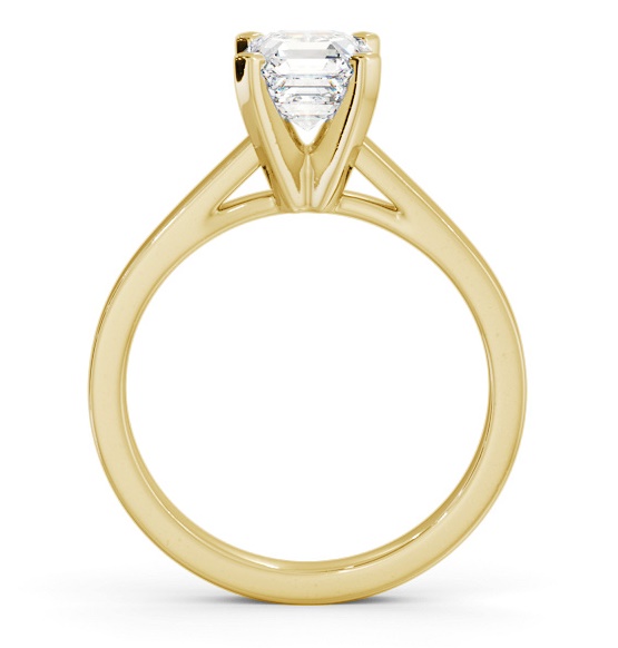 Asscher Diamond High Setting Engagement Ring 9K Yellow Gold Solitaire ENAS21_YG_THUMB1