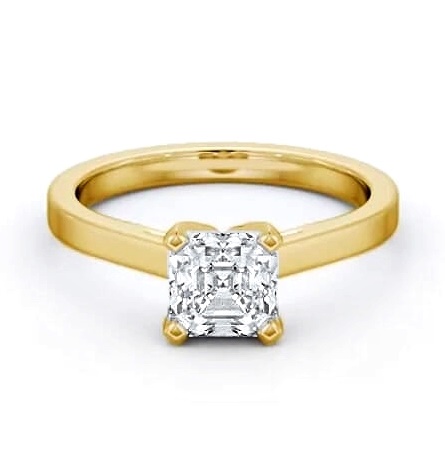 Asscher Diamond High Setting Engagement Ring 18K Yellow Gold Solitaire ENAS21_YG_THUMB2 