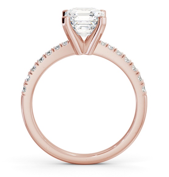 Asscher Diamond 4 Prong Engagement Ring 9K Rose Gold Solitaire ENAS21S_RG_THUMB1 