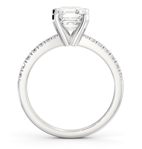 Asscher Diamond 4 Prong Engagement Ring Palladium Solitaire ENAS21S_WG_THUMB1 