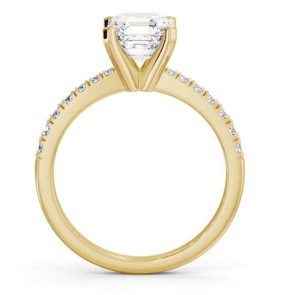 Asscher Diamond 4 Prong Engagement Ring 18K Yellow Gold Solitaire ENAS21S_YG_THUMB1 