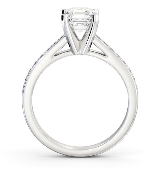 Asscher Diamond 4 Prong Engagement Ring Palladium Solitaire ENAS22S_WG_THUMB1 