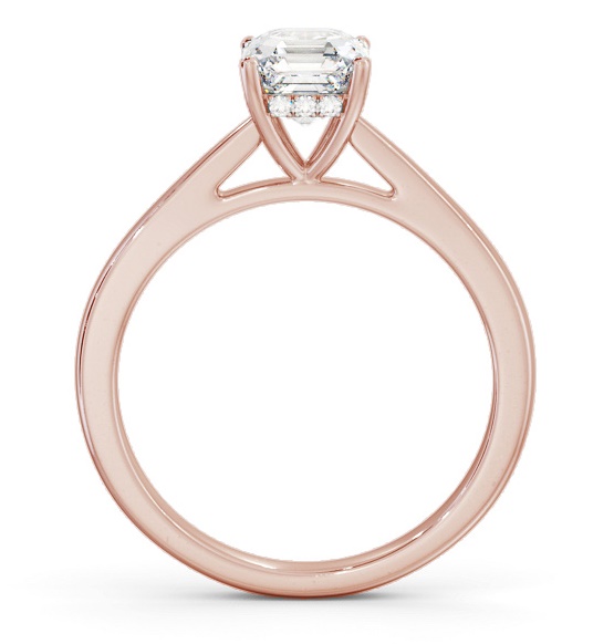 Asscher Ring with Diamond Set Rail 18K Rose Gold Solitaire ENAS23_RG_THUMB1 