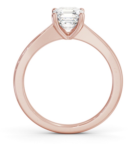 Asscher Diamond Low Setting Engagement Ring 18K Rose Gold Solitaire ENAS24_RG_THUMB1 