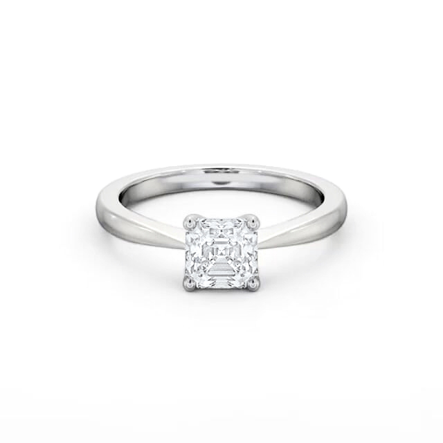 Asscher Diamond Engagement Ring Palladium Solitaire - Ariela ENAS24_WG_HAND