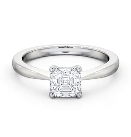 Asscher Diamond Low Setting Engagement Ring Platinum Solitaire ENAS24_WG_THUMB2 