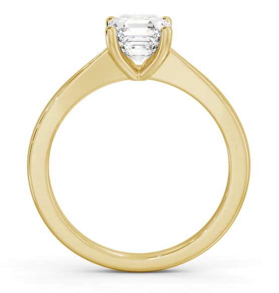Asscher Diamond Low Setting Engagement Ring 18K Yellow Gold Solitaire ENAS24_YG_THUMB1 