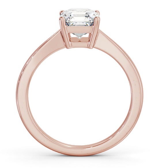 Asscher Diamond Box Style Setting Ring 9K Rose Gold Solitaire ENAS25_RG_THUMB1 