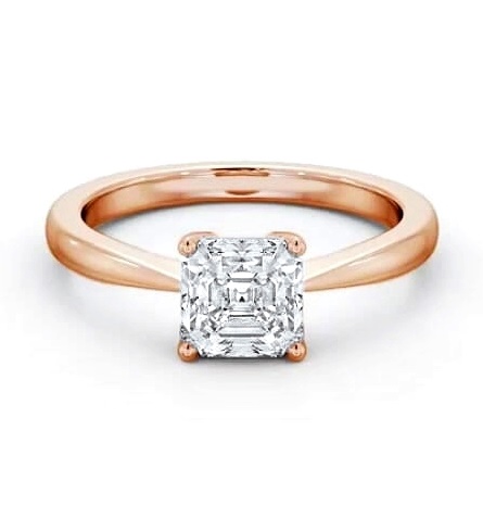 Asscher Diamond Box Style Setting Ring 18K Rose Gold Solitaire ENAS25_RG_THUMB1
