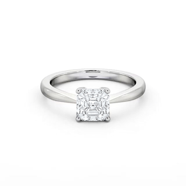 Asscher Diamond Engagement Ring Palladium Solitaire - Leticia ENAS25_WG_HAND