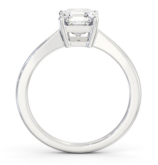 Asscher Diamond Box Style Setting Ring 18K White Gold Solitaire ENAS25_WG_THUMB1 