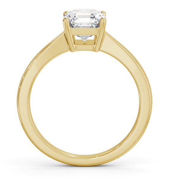 Asscher Diamond Box Style Setting Ring 18K Yellow Gold Solitaire ENAS25_YG_THUMB1 