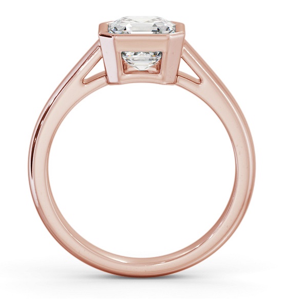 Asscher Diamond Bezel Setting Engagement Ring 9K Rose Gold Solitaire ENAS26_RG_THUMB1