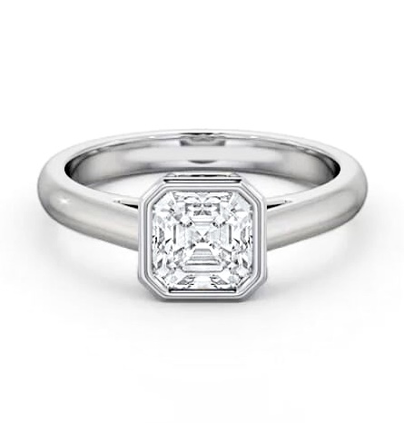 Asscher Diamond Bezel Setting Engagement Ring Platinum Solitaire ENAS26_WG_THUMB2 