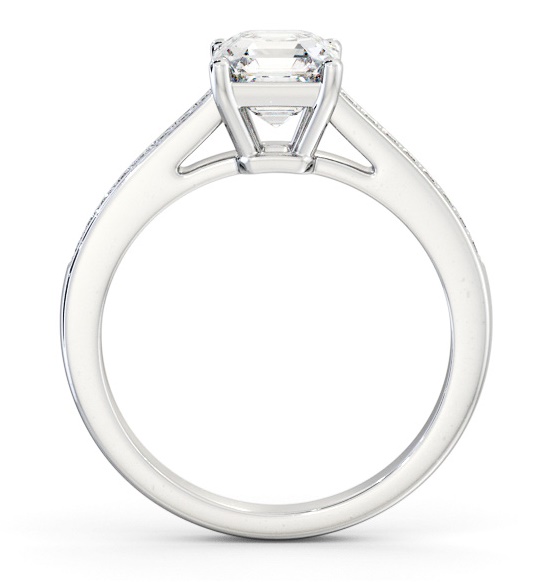 Asscher Diamond Box Style Setting Ring 18K White Gold Solitaire ENAS27S_WG_THUMB1 