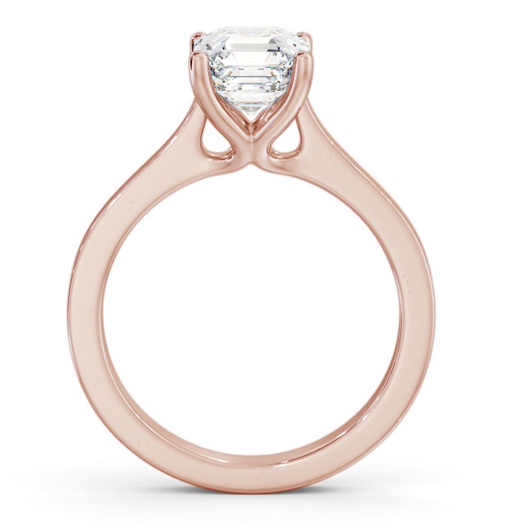 Asscher Diamond Elevated Setting Ring 9K Rose Gold Solitaire ENAS28_RG_THUMB1 