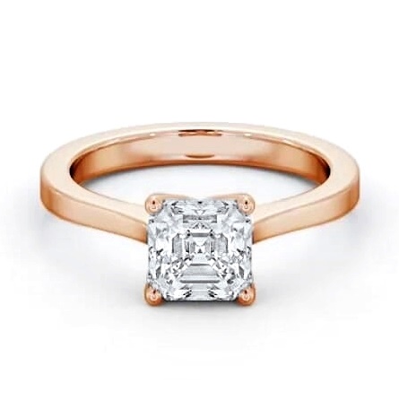 Asscher Diamond Elevated Setting Ring 18K Rose Gold Solitaire ENAS28_RG_THUMB1