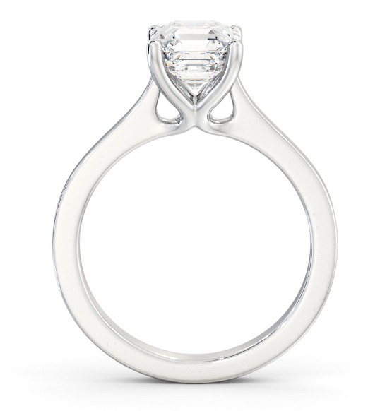 Asscher Diamond Elevated Setting Ring 9K White Gold Solitaire ENAS28_WG_THUMB1 