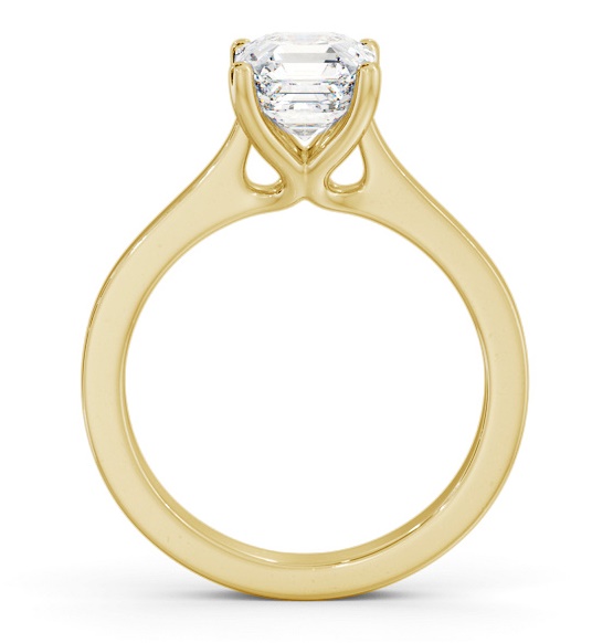 Asscher Diamond Elevated Setting Ring 9K Yellow Gold Solitaire ENAS28_YG_THUMB1 