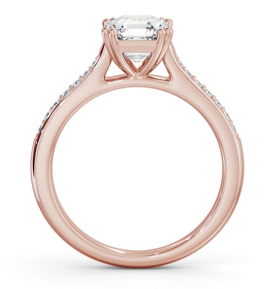 Asscher Diamond 8 Prong Engagement Ring 9K Rose Gold Solitaire ENAS28S_RG_THUMB1 