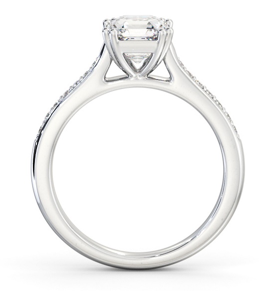 Asscher Diamond 8 Prong Engagement Ring Platinum Solitaire ENAS28S_WG_THUMB1 