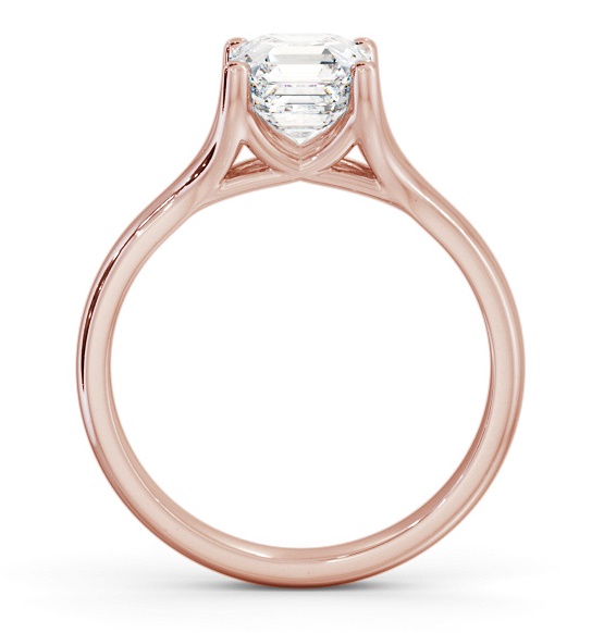 Asscher Diamond Split Trellis Design Engagement Ring 9K Rose Gold Solitaire ENAS29_RG_THUMB1