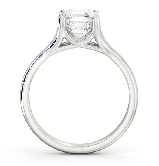 Asscher Diamond Split Trellis Design Engagement Ring 18K White Gold Solitaire ENAS29_WG_THUMB1