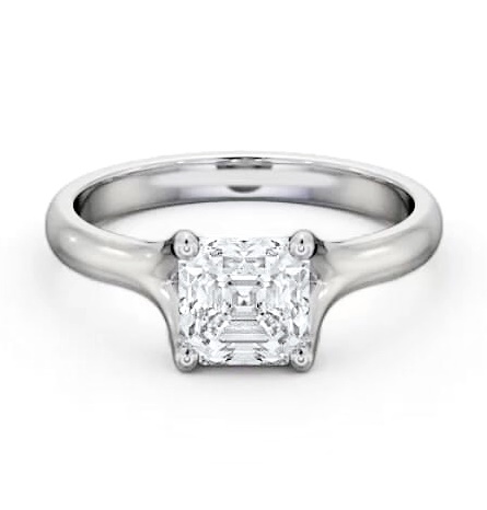 Asscher Diamond Split Trellis Design Ring Platinum Solitaire ENAS29_WG_THUMB1