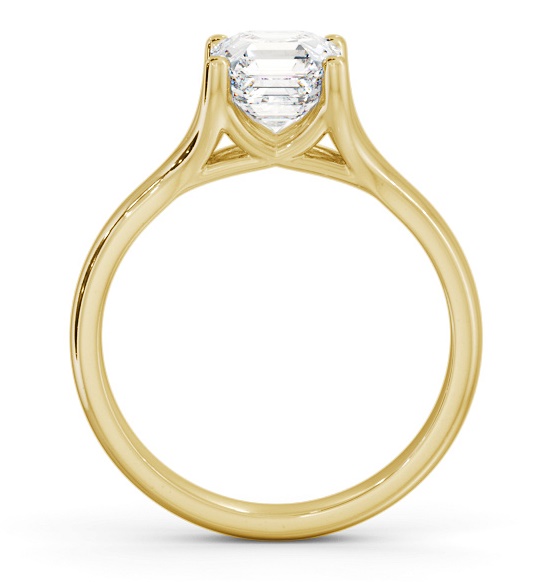 Asscher Diamond Split Trellis Design Engagement Ring 9K Yellow Gold Solitaire ENAS29_YG_THUMB1