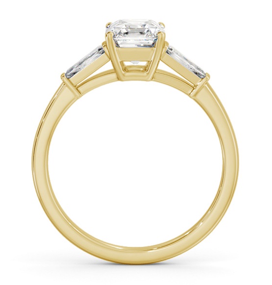 Asscher Ring 18K Yellow Gold Solitaire Tapered Baguette Side Stones ENAS29S_YG_THUMB1 