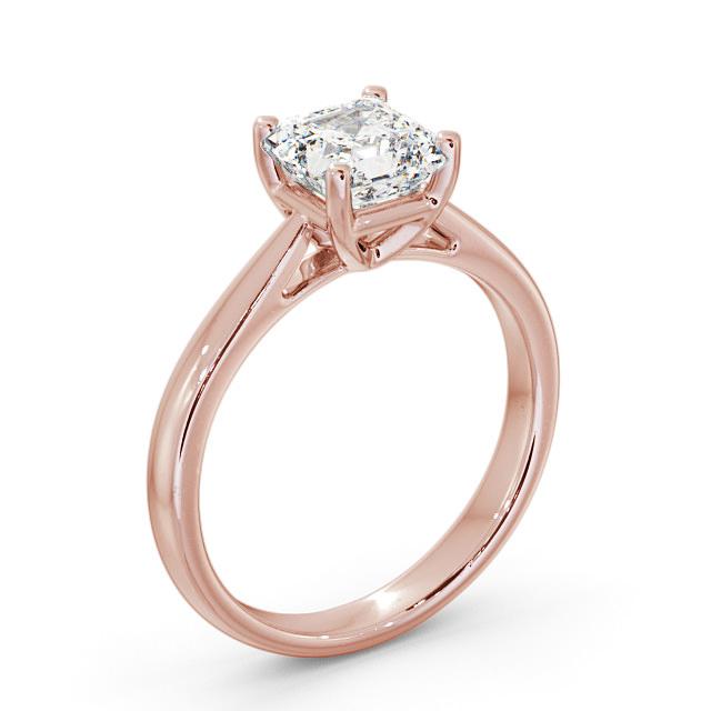 Asscher Diamond Engagement Ring 18K Rose Gold Solitaire - Devan ENAS2_RG_HAND