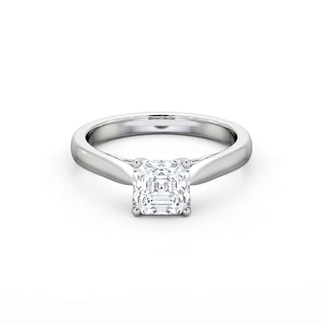 Asscher Diamond Engagement Ring Palladium Solitaire - Kalissa ENAS31_WG_HAND