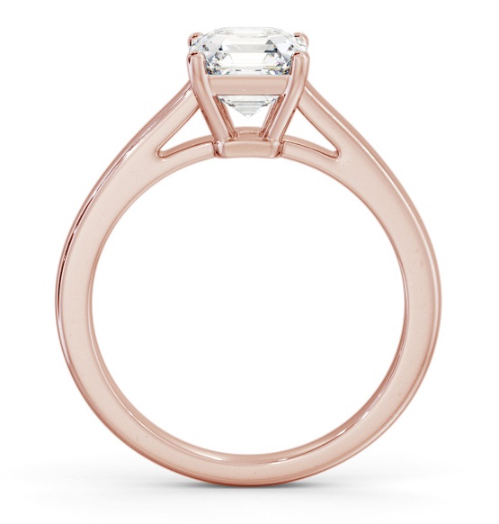 Asscher Diamond Box Style Setting Ring 18K Rose Gold Solitaire ENAS32_RG_THUMB1 