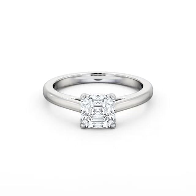 Asscher Diamond Engagement Ring Palladium Solitaire - Izabelle ENAS32_WG_HAND