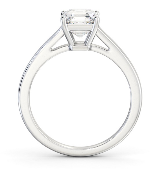 Asscher Diamond Box Style Setting Ring 9K White Gold Solitaire ENAS32_WG_THUMB1 