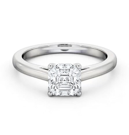 Asscher Diamond Box Style Setting Engagement Ring Platinum Solitaire ENAS32_WG_THUMB1