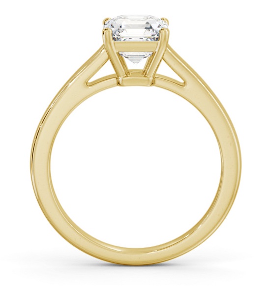 Asscher Diamond Box Style Setting Ring 18K Yellow Gold Solitaire ENAS32_YG_THUMB1 