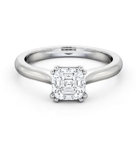Asscher Diamond 8 Prong Engagement Ring Platinum Solitaire ENAS33_WG_THUMB1