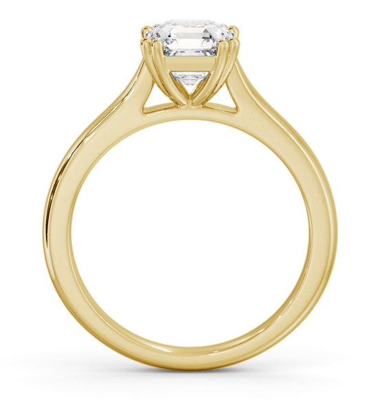 Asscher Diamond 8 Prong Engagement Ring 18K Yellow Gold Solitaire ENAS33_YG_THUMB1 