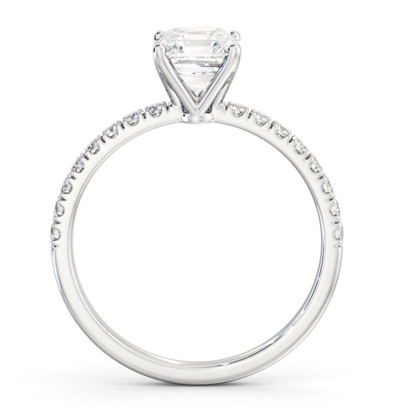 Asscher Diamond 4 Prong Engagement Ring Palladium Solitaire ENAS33S_WG_THUMB1 
