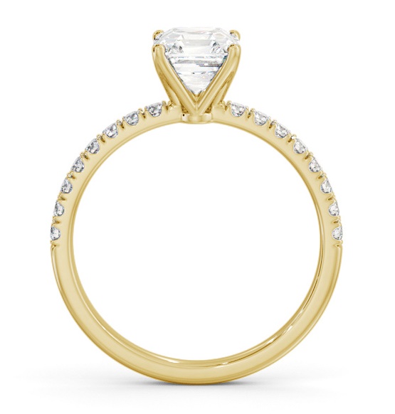 Asscher Diamond 4 Prong Engagement Ring 18K Yellow Gold Solitaire ENAS33S_YG_THUMB1 