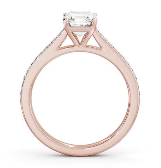 Asscher Diamond 4 Prong Engagement Ring 18K Rose Gold Solitaire ENAS34S_RG_THUMB1 