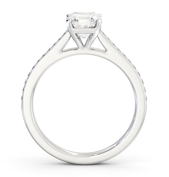 Asscher Diamond 4 Prong Engagement Ring Palladium Solitaire ENAS34S_WG_THUMB1 