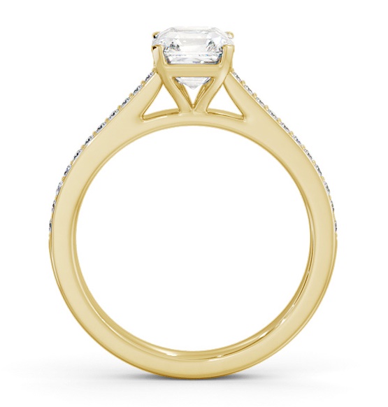Asscher Diamond 4 Prong Engagement Ring 18K Yellow Gold Solitaire ENAS34S_YG_THUMB1 